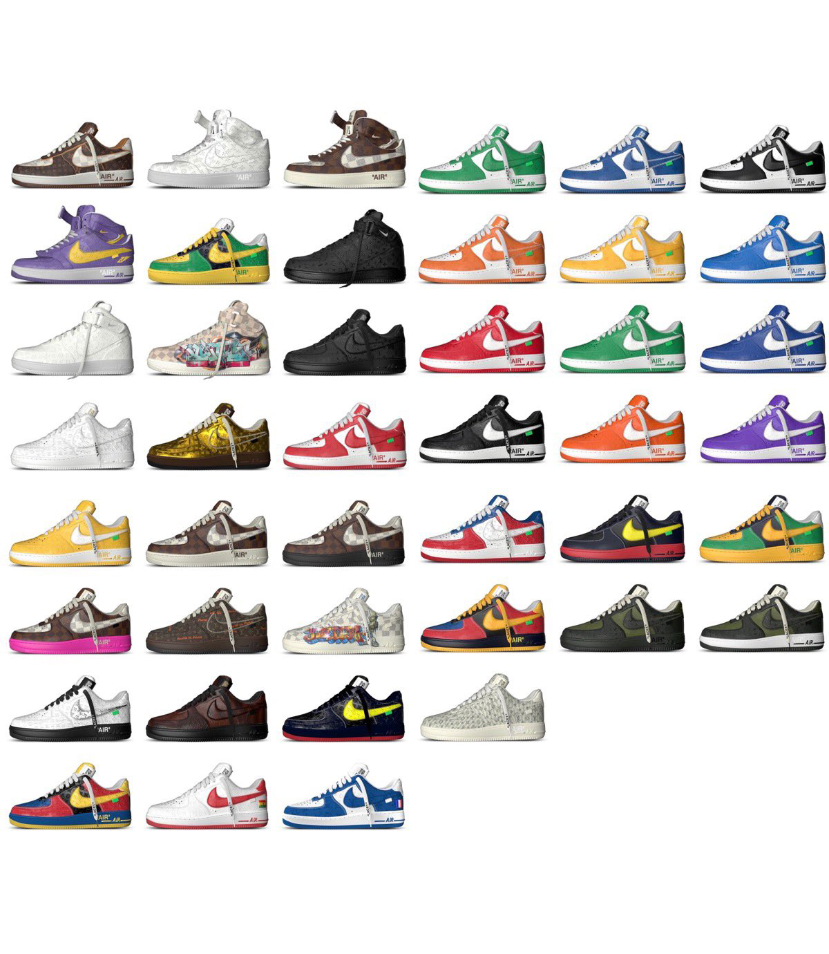 История легендарных кроссовок Louis Vuitton Nike Air Force 1